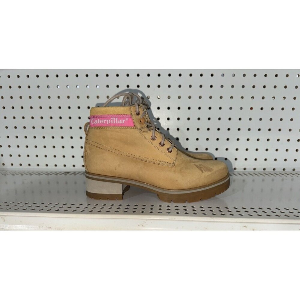 Caterpillar Stopwatch Womens Leather Casual Lace Up Work Boots Booties Size 7
